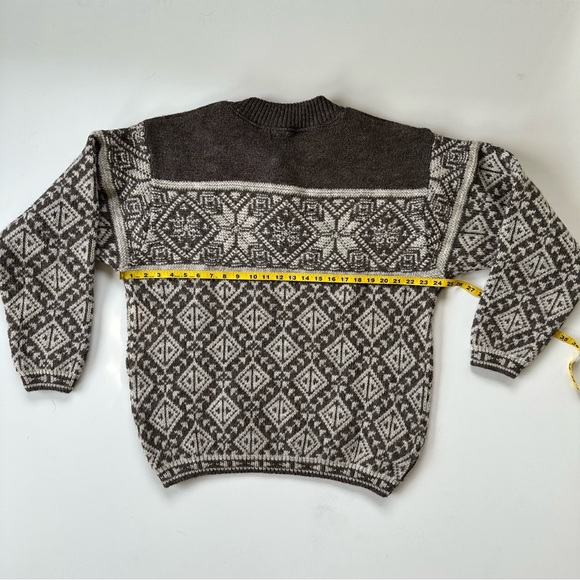 Vintage Quarter Button Henley Sweater 100% Wool, size Large - Picture 3 of 5